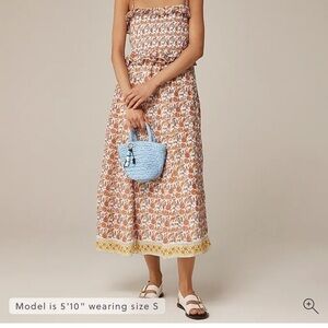 Jcrew Ravenna dress in sunset rose block print ramie